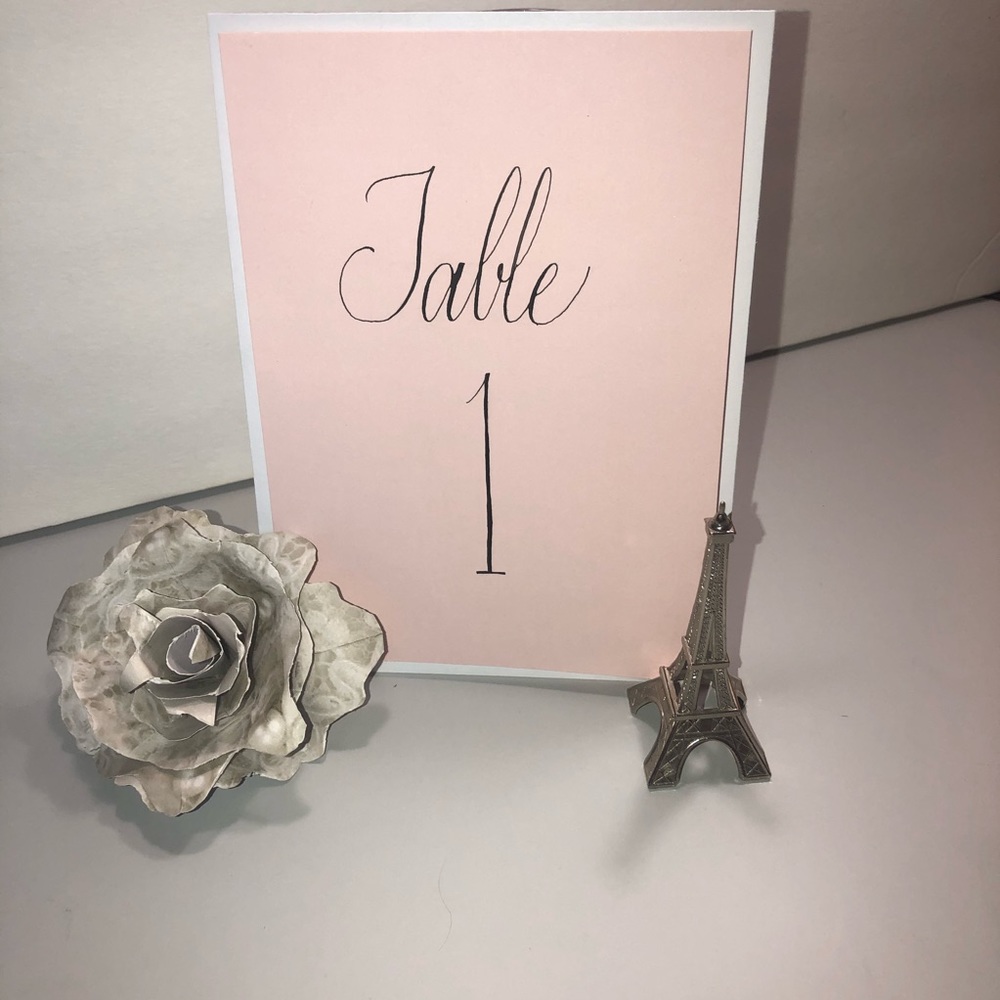 Handmade custom calligraphy table cards